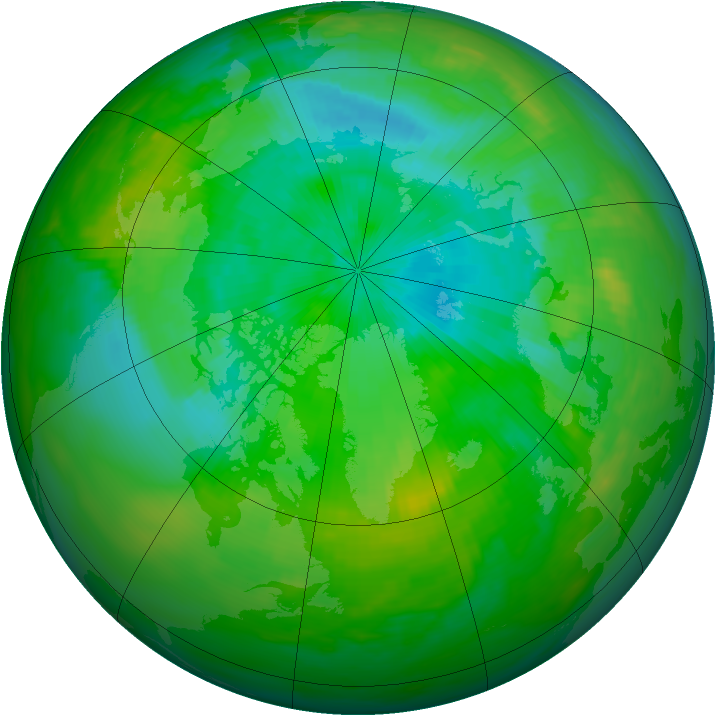 Arctic ozone map for 10 August 1981